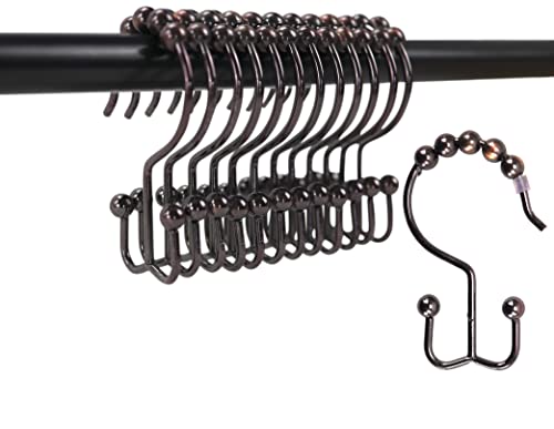 Iconikal 12-Pack Oil Rubbed Bronze Shower Curtain Hooks