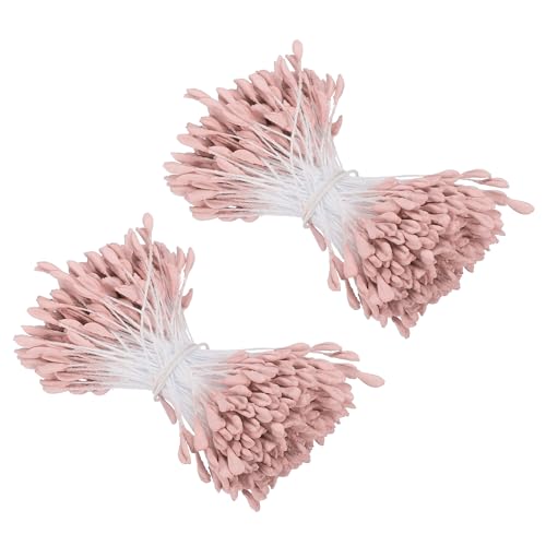 Dark Pink Double-Head Flower Stamen Pistil 2.5mm 680pcs for DIY Crafts & Decorations