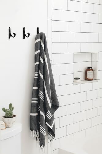 ANGSTROM Matte Black Bath Hook - Wall Mounted Single Prong Holder