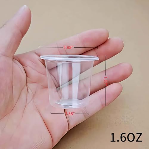 Cynohesta 0.75oz Disposable Plastic Shot Glasses - 200 Clear Sample Cups for Tasting & Drinking