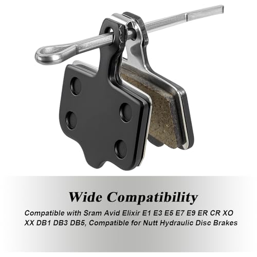 4 Pairs Bike Brake Pads, MTB Disc Brake Pads with Installation Tools, Compatible for Sram Avid Elixir E1 E3 E5 E7 E9 ER CR XO XX DB1 DB3 DB5, Compatible for Nutt Hydraulic Disc Brakes