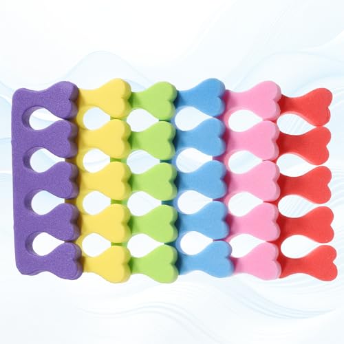 Ajcotahm 24 PCS Soft Foam Toe Separators Heart Pedicure Tools Set