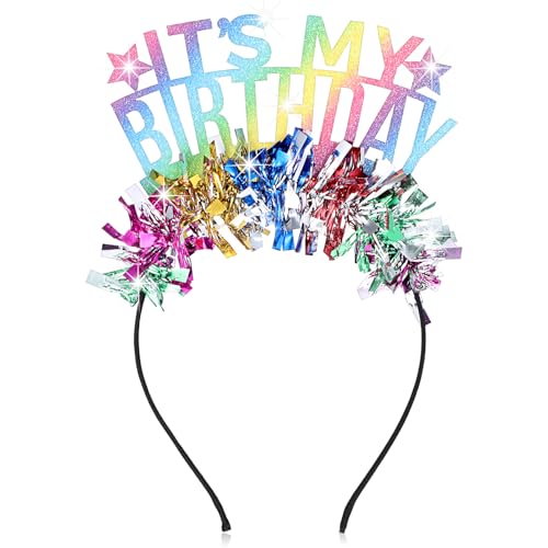 Happy Birthday Headband Colorful Crown for Girls Party Photo Prop
