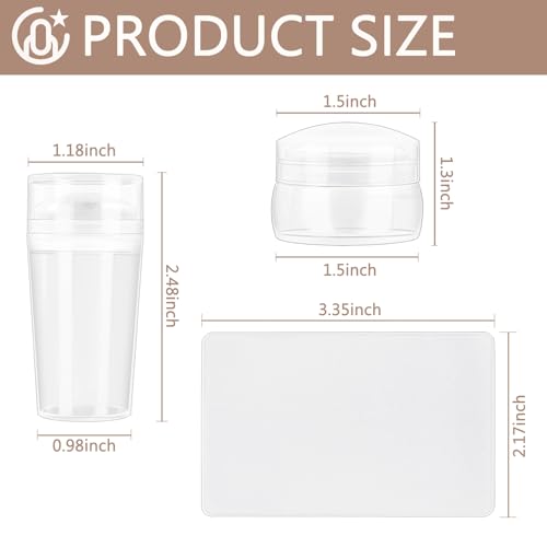 YOLCAR Dual-Size Silicone Nail Stamper Set with Scrapers for French Tip Art