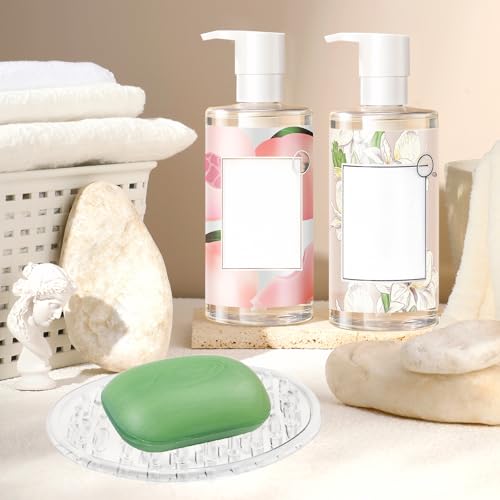 Matwsec Clear Plastic Soap Dish - 2PCS with Drainage Design