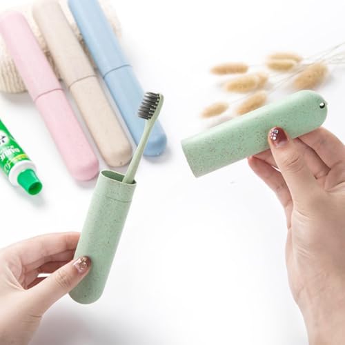 TsuvyXeg Portable Toothbrush Travel Cases Set of 4 Pastel Colors