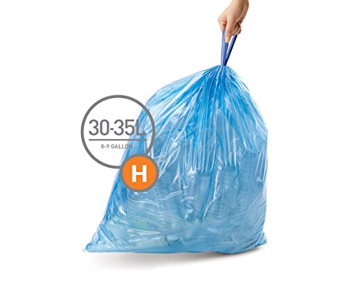 Simplehuman Code H Blue Recycling Trash Bag Liners - Custom Fit, Pack of 60
