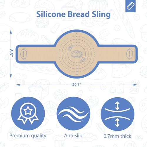 Silicone Bread Sling for Dutch Oven - 2 Pack Round, Dark Blue