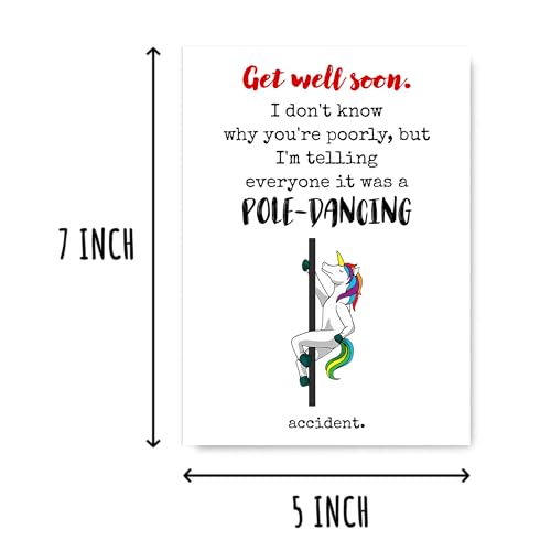 Funny Get Well Soon Card - Pole-Dancing Accident Humor