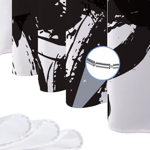 VAVBYE Black White Shower Curtain Abstract Geometric 72x72 in - 01