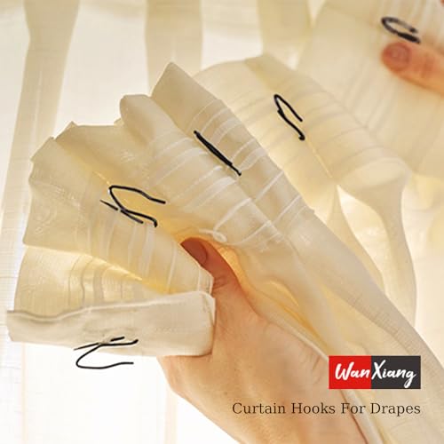 50 Pack Stainless Steel Curtain Hooks for Drapes - Easy to Use Pinch Pleat Design
