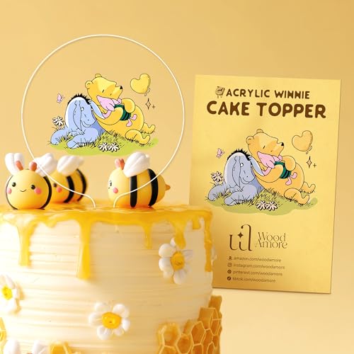Pooh Acrylic Baby Shower Cake Topper | 5x7 Decorative Piece