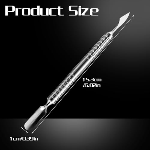 Dual Head Stainless Steel Nail Cuticle Pusher and Scraper Tool