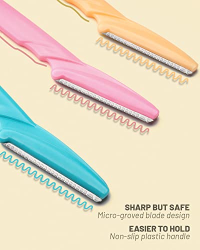 MoHern Dermaplane Razor & Face Razors for Women, 12 Pcs Multi-Color