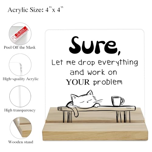 JAXXERO Sure Office Gift Sign - Humorous Boss & Coworker Acrylic Decor