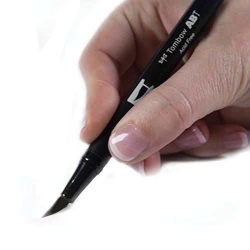 Tombow Dual Brush Pen N15 - Black, Blendable Double Tip Marker