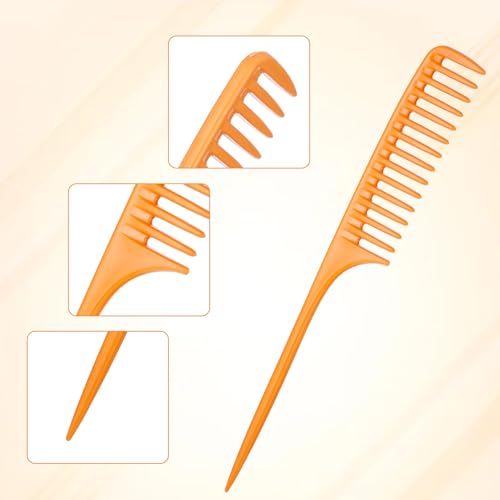 Eldraqth 3-Piece Wide Tooth Rat Tail Comb Set for Hair Styling and Detangling