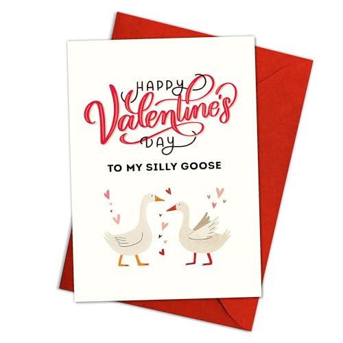 Funny Goose Valentine Card - Adorable Silly Goose Love Card
