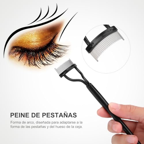 Yinhing Eyelash Comb and Eyebrow Brush with Stainless Steel Needles