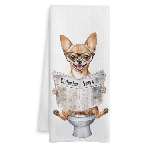 Funny Chihuahua Hand Towels - Decorative 16x24 Inch Kitchen & Bath