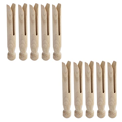Mcredy Wooden Clothespins, 3.74 Inch Strong Grip Clips - 10 Pcs