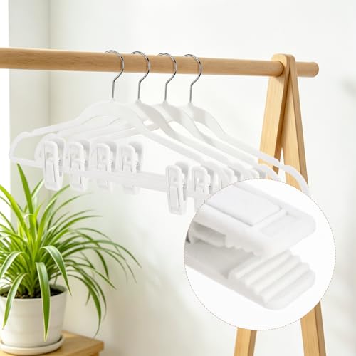 10 Pack White Velvet Hanger Clips for Pants & Skirts - Strong Flocked Clips
