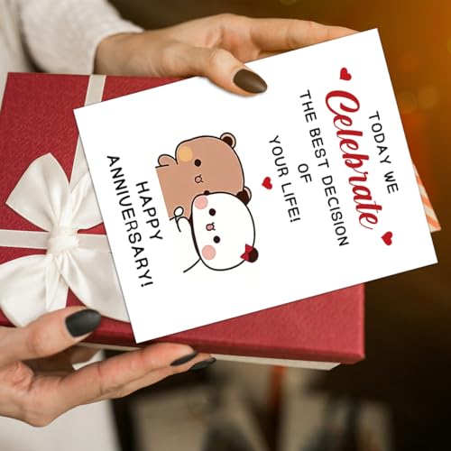 Cute Anniversary Card for Him or Her - Romantic Couple Design