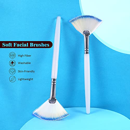 Soft 'N Style Taklon Fan Mask Brush Set for Facial Peels & Serums