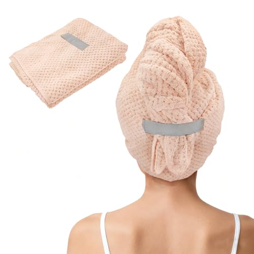 Large Microfiber Hair Towel for Women - Quick Drying & Absorbent