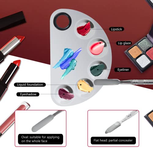 Banugo Stainless Steel Makeup Mixing Palette with Spatula Tool