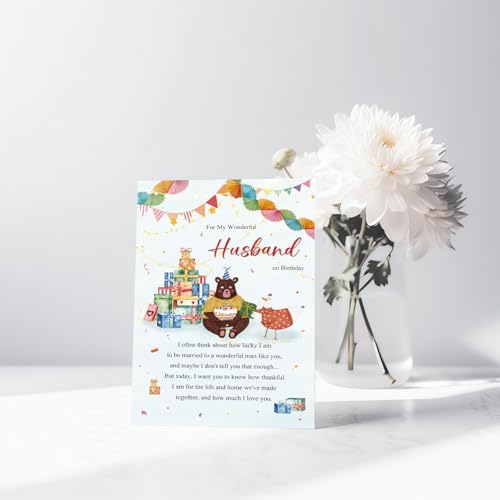 Romantic Birthday Card for Husband - Sweet Keepsake Card