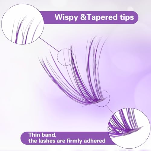 HJZHII 120Pcs Colored Lash Clusters D Curl Mixed 6 Colors DIY Eyelash Extensions