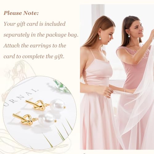 Bridesmaid Hair Clip and Pearl Earring Gift Set for Wedding Day
