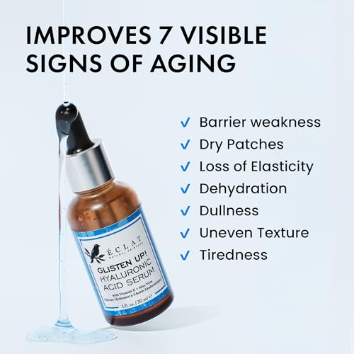 Eclat Skincare Hydrating Hyaluronic Acid Serum 2.5% with Vitamin B5 1 Fl Oz