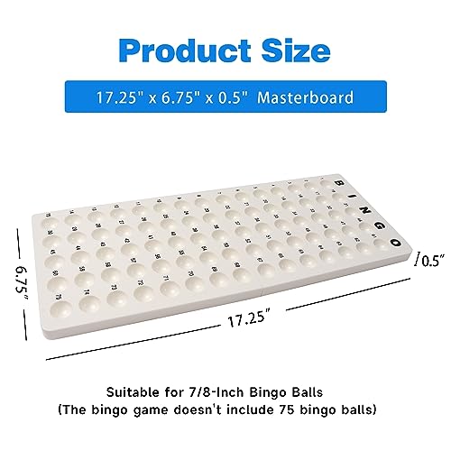 GSE Bingo Master Board - White Calling Board for 7/8" Bingo Balls