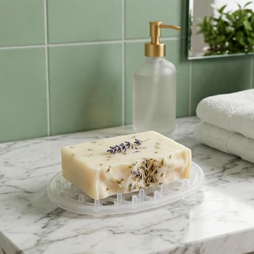 Neyauo Silicone Soap Dish Set - Non-Slip Holder with Drainage