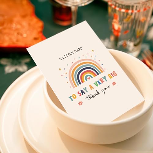 Goroar Cute Thank You Card with Rainbow Design - 5.3x8 Inches