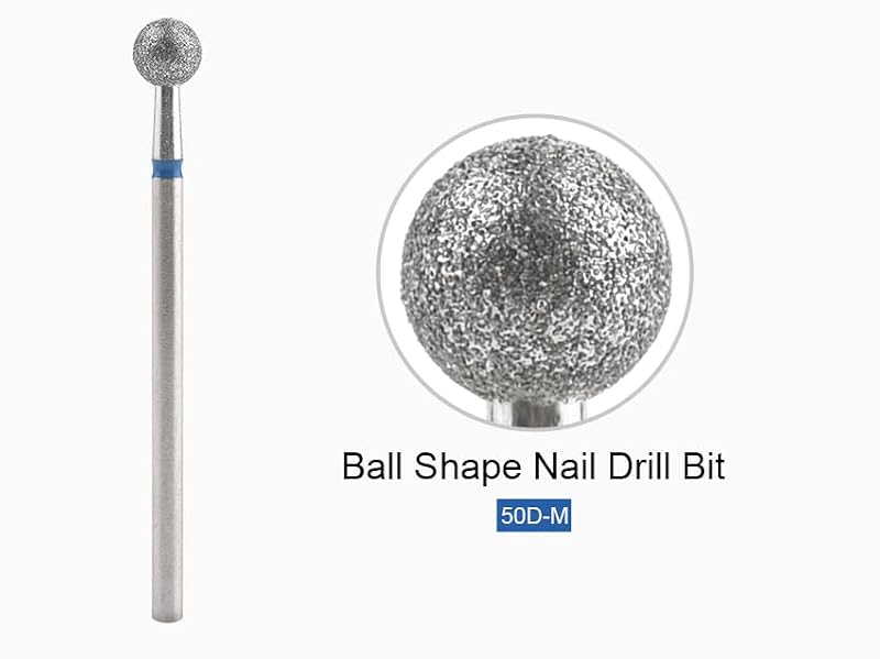 Rolabling Ball Diamond Nail Drill Bit 3/32" Tungsten Steel Cuticle Remover