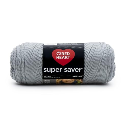 Red Heart Super Saver Yarn Dusty Grey - Solid Medium Weight Acrylic Craft Yarn