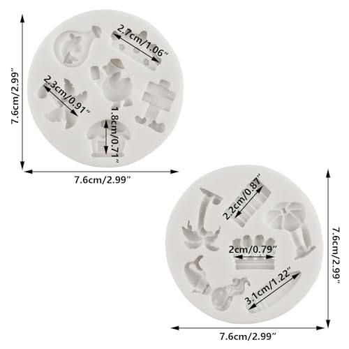 Sea Life Silicone Fondant Molds Set for Cake Decorating - 2pcs