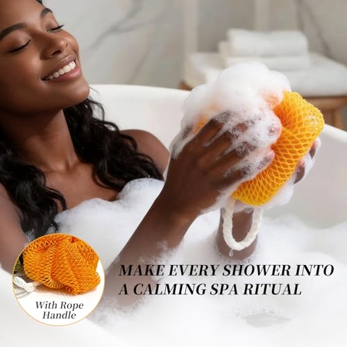 African Net Sponge 2-Pack - Exfoliating Body Scrubber & Back Bath Sponge