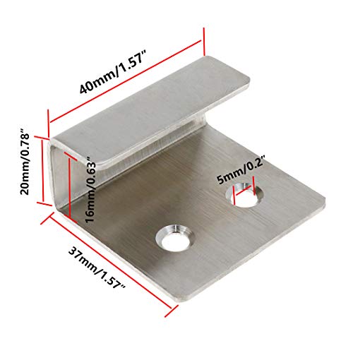 Stainless Steel Wall Hanger Bracket for Ceramic Tile - 16mm Inner Width (Pack of 6)