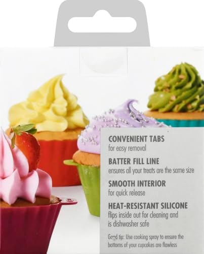 OXO Good Grips Silicone Baking Cups - Reusable, BPA-Free, Non-Stick | Pack of 12 Cupcake & Muffin Liners