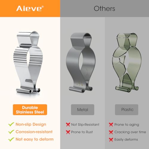 AIEVE Stainless Steel Towel Clips - 4 Pack for Kitchen & Bathroom