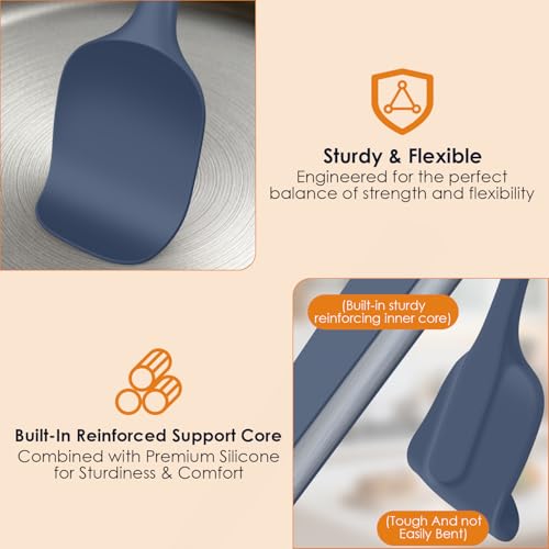 5-Piece Silicone Spatula Set - Heat Resistant, BPA-Free & Dishwasher Safe