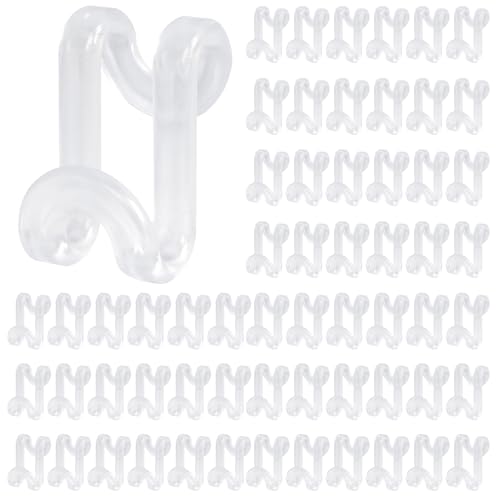 HAKDAY Clear Medium Space-Saving Hanger Connectors - 60PCS Clothes Hooks