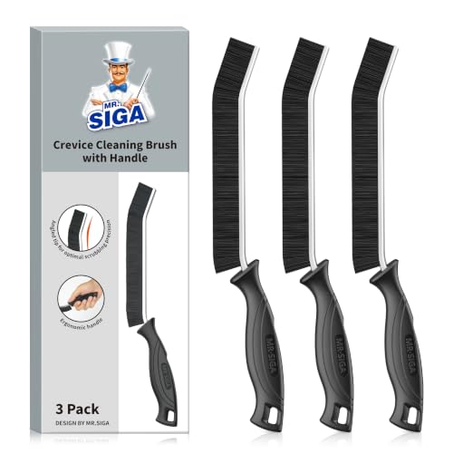 MR.SIGA Crevice Cleaning Brush Set - Heavy Duty Grout Scrub for Kitchen