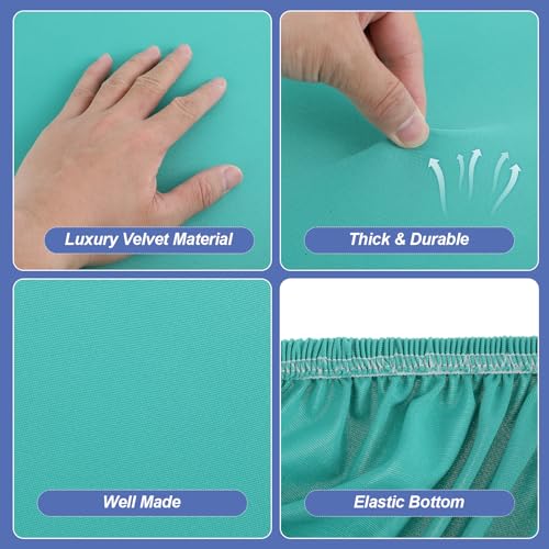 Washable Toilet Tank & Lid Cover Set - Soft Polyester, Green