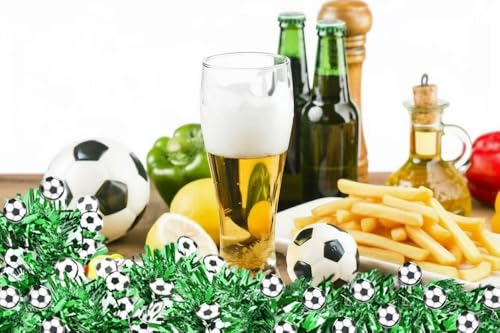 26FT Soccer Tinsel Garland with Soccer Cutouts for Party