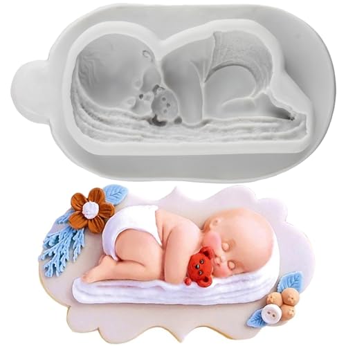 Sleeping Baby Silicone Fondant Mold for Cake Decorating